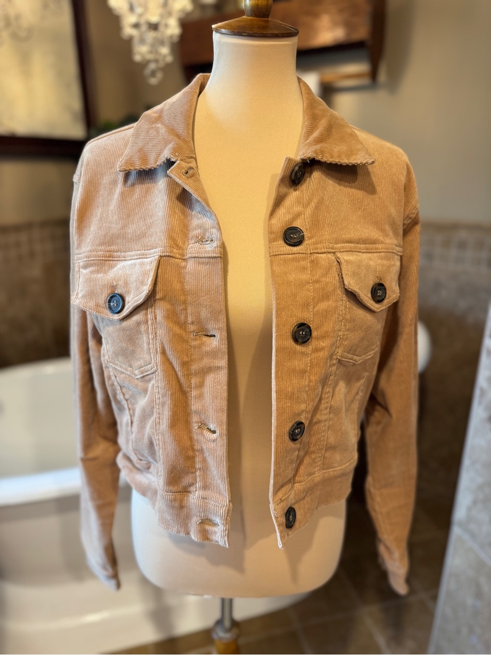 Love Tree Corduroy Jacket in Beige size large